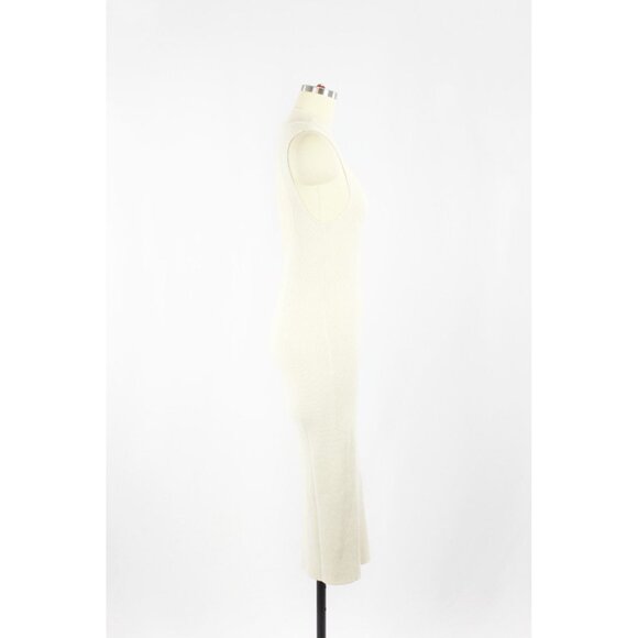 Aritzia BABATON Compose Ivory Ribbed Mock Neck Midi Sweater Dress, Size L - Picture 2 of 16